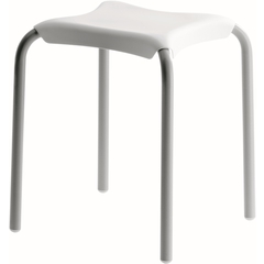 Tabouret de salle de bain avec assise en ABS et structure en aluminium - Complements, Colombo Design