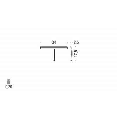 Tergivetro da doccia con supporto a muro ottone cromato - Acquaclean, Colombo Design