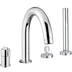 Thermostatic bath group with diverter complete with mixer, spout and 4-hole hand shower - Kobuk, Bugnatese