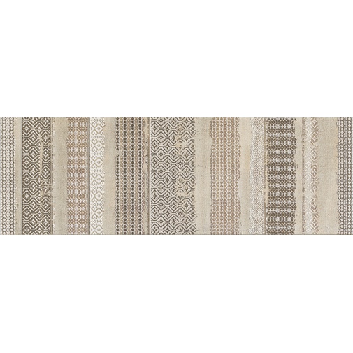 Tile with decorated insert with fabric effect, Beige 33,3x100 cm - Concretus, Dom Ceramiche