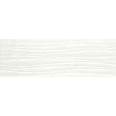 Tile with glossy wave decoration, white, 25x76 cm - Absolute, Marazzi
