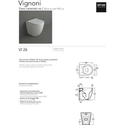 Toilettes sur pied Simas Vignoni XS (VI26)