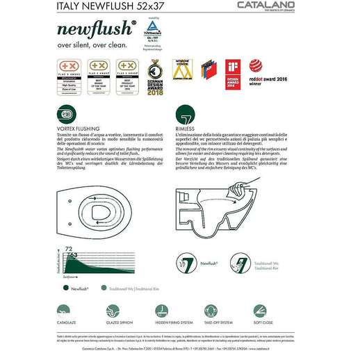 Toilettes suspendues Catalano 52x37 Italie blanches