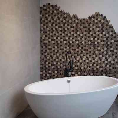 Tortora hexagonal mosaic, reflective and in relief 30x30 cm for wall tiles - Esa Shine, Boxer