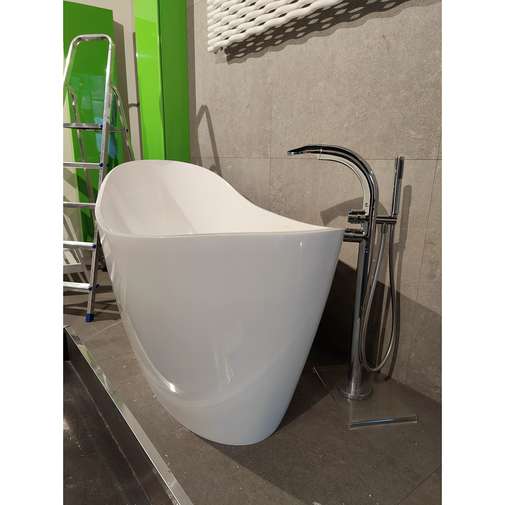 Vasca moderna, quarrycast bianco, scarico invisibile Amalfi, Victoria Albert