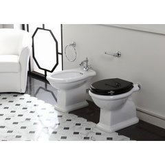 Vaso a terra design retrò con scarico a parete bianco Lante, Simas