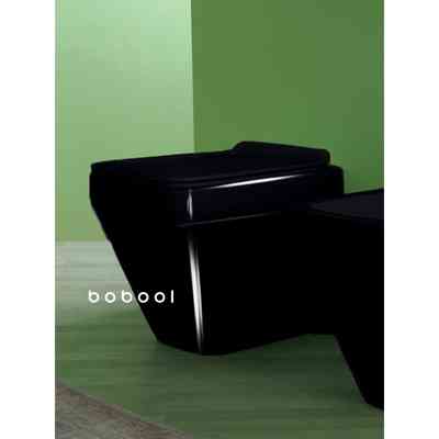 Vaso a terra filoparete senza brida elegante nero lucido Baden Baden, Simas