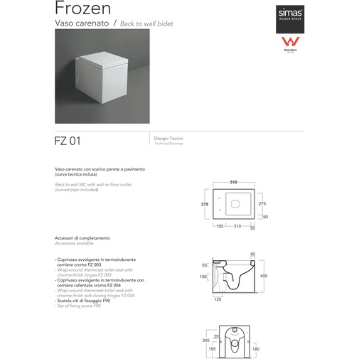 Vaso a terra squadrato stile moderno in ceramica bianca Frozen, Simas