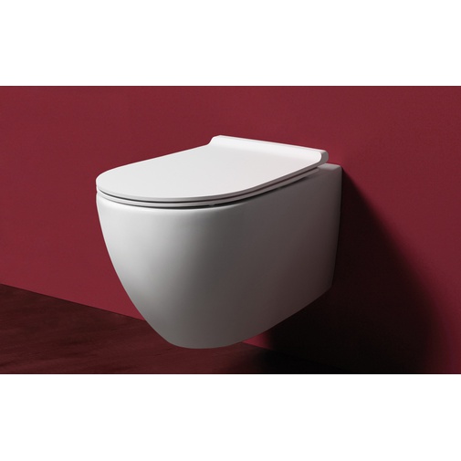 Vaso sospeso moderno senza brida in ceramica bianca - Vignoni, Simas 