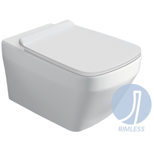 Vaso sospeso rimless design moderno in ceramica bianca - Baden Baden, Simas