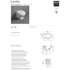 Vaso sospeso rimless design retrò bianco - Lante, Simas