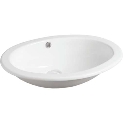 Vasque à encastrer bord plat en céramique blanche 54,5 cm - Marine, Simas