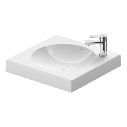 Vasque à poser avec rectification sans trop-plein, trou pour robinetterie à droite, blanc 50 cm - Architec, Duravit