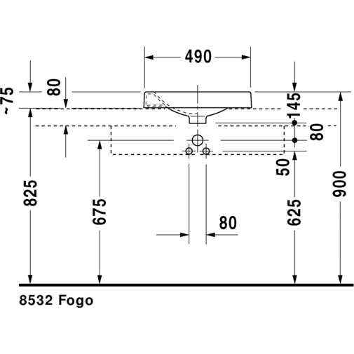 Vasque à poser avec rectification sans trop-plein, trou pour robinetterie à droite, blanc 50 cm - Architec, Duravit