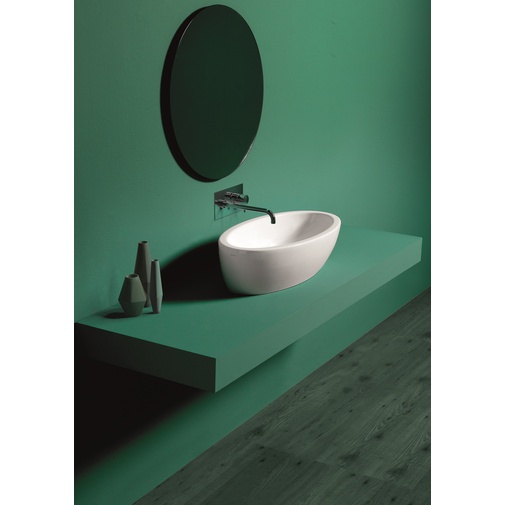 Vasque à poser ovale moderne en céramique blanche 63x33 cm - LFT, Simas