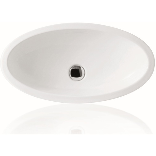 Vasque à poser ovale moderne en céramique blanche 63x33 cm - LFT, Simas