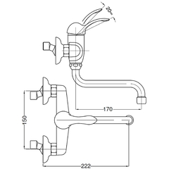 Verchromte Spültischbatterie mit schwenkbarem Auslauf - Lem, Bugnatese