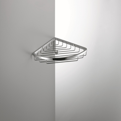 Verchromter Duschrost mit abgerundeten Ecken und Haken - Colombo Design