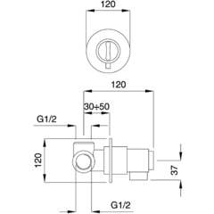 Verchromter Einbau-Thermostat-Brausemischer im modernen Stil - Kobuk, Rubinetteria Bugnatese