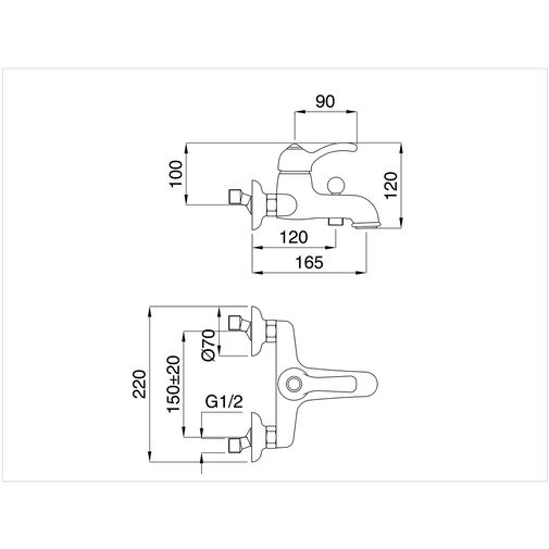 Verchromter externer Wannenmischer im klassischen Stil - Lem, Rubinetteria Bugnatese