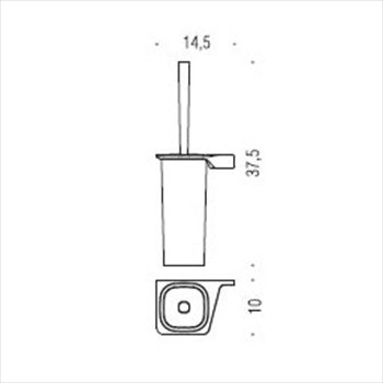 Verchromter hängender Toilettenbürstenhalter mit geätztem Glas linke Version - Alizè, Colombo Design