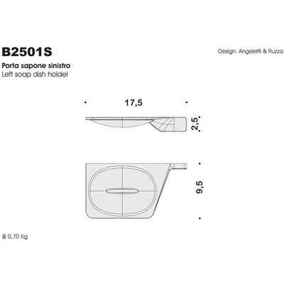 Verchromter Seifenhalter für die linke Wand - Alizè, Colombo Design