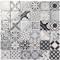 Vintage Gray glass mosaic 30x30 - Boxer