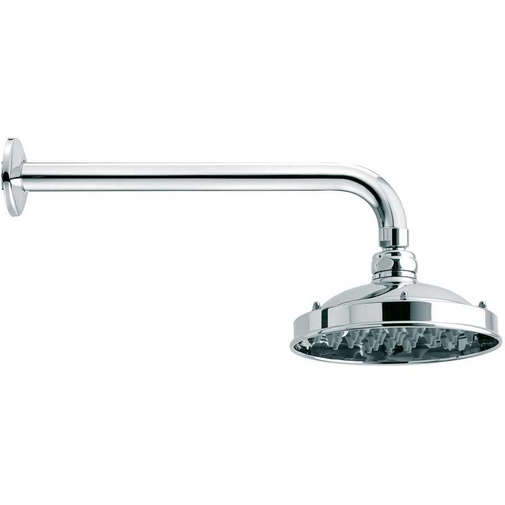 Vintage style shower head diameter 15 cm with wall arm 30 cm, chrome - Retro, Bossini