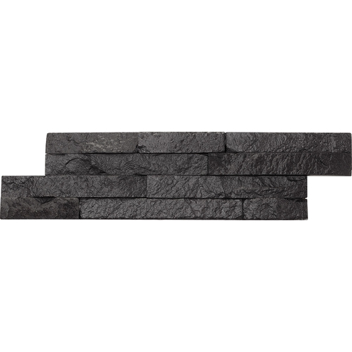 Wall cladding in black quartzite 10x35 cm - Metropolitan, Boxer