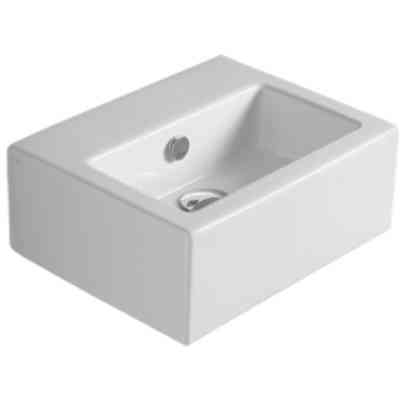 Wall-hung handrinse basin with one hole in white ceramic 43 cm - Frozen, Simas