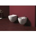 Wall-hung sanitary ware without rim: white bidet, wc and soft close seat - Vignoni, Simas