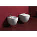 Wall-hung sanitary ware without rim: white bidet, wc and soft close seat - Vignoni, Simas