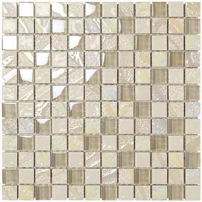 Wall mosaic in glass and beige ceramic 30x30 cm - Florida, Boxer