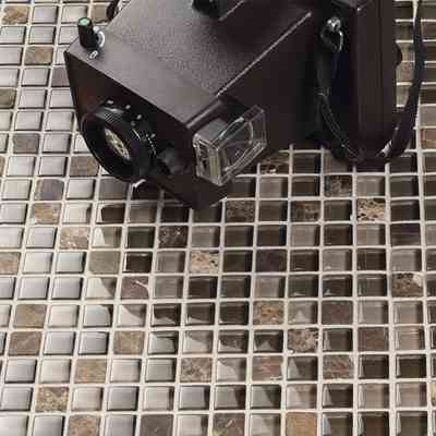 Wall mosaic in marble and glossy glass 29.5x29.5 cm - Brunei Emperador, Boxer