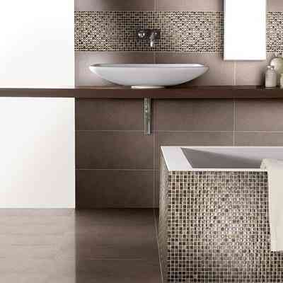 Wall mosaic in marble and glossy glass 29.5x29.5 cm - Brunei Emperador, Boxer