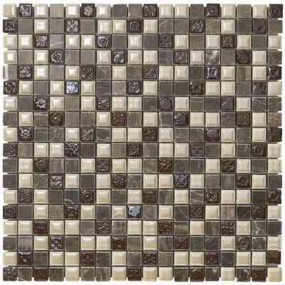 Wall mosaic in stone, ceramic and resin 30x30 cm Coffee - Mexical, Boxer