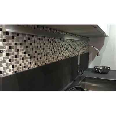 Wall mosaic in stone, ceramic and resin 30x30 cm Silver - Mexical, Boxer