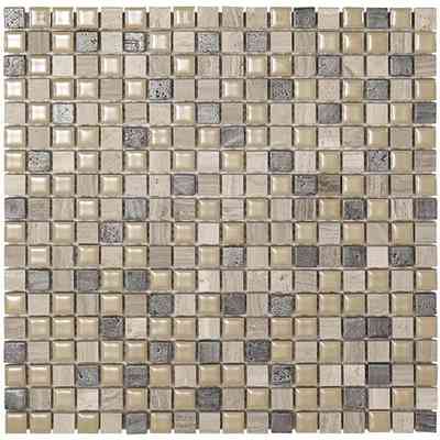 Wall mosaic in stone, ceramic and resin 30x30 cm Wood Stone - Mexical Modern, Boxer