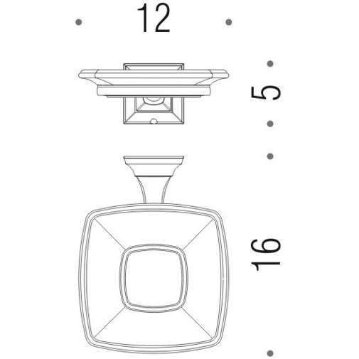 Wall-mounted acid-etched glass soap dish with chromed finishes - Portofino, Colombo Design