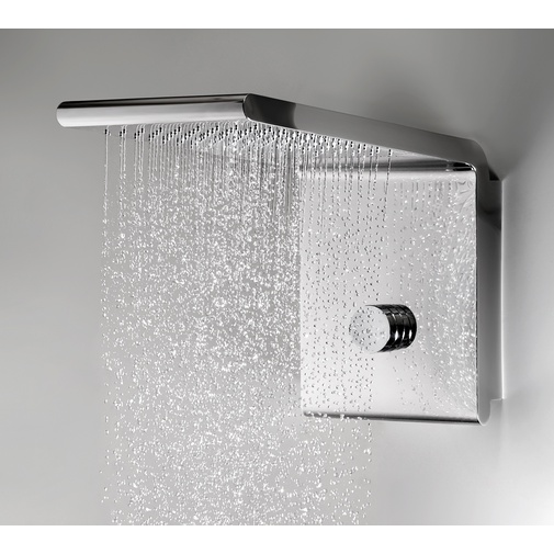 Wall-mounted chromed shower head, 3 jets, one of which is concentrated rain, 20x45cm - Syncro-Rain, Bossini