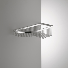 Wall mounted corner chromed shower grate with double depth tray - Colombo Design