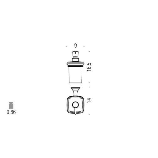 Wall-mounted etched glass soap dispenser with chromed finishes - Portofino, Colombo Design