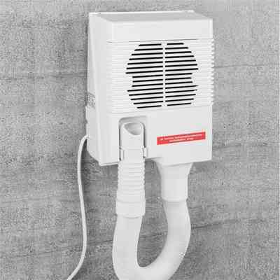 Wall-mounted hair dryer with white hose - Colombo Design