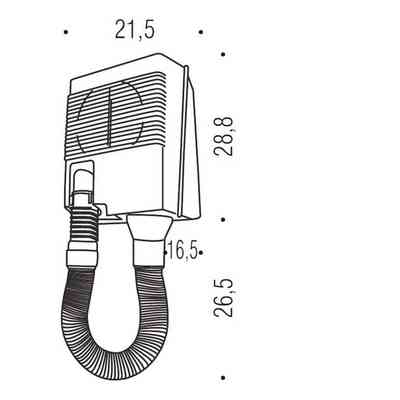 Wall-mounted hair dryer with white hose - Colombo Design