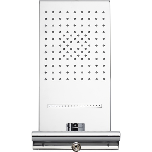 Wall mounted matt brushed steel shower head, 2 jets, 20x45 cm - Syncro-Rain Renovation, Bossini