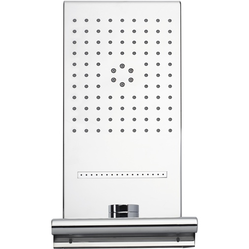 Wall-mounted matt brushed steel shower head, 2 jets and nebulizer, 20x45 cm - Syncro-Neb, Bossini