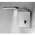Wall-mounted matt brushed steel shower head, 2 jets and nebulizer, 20x45 cm - Syncro-Neb, Bossini