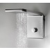Wall-mounted matt brushed steel shower head, 3 jets including 1 Concentrated Rain, 20x45 cm - Syncro-Rain, Bossini