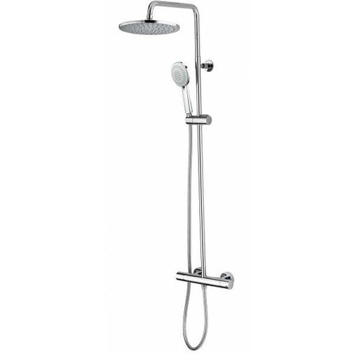 Wall mounted shower column, 23cm shower head, sliding rail, misc.thermostat. - Zoë, Bossini