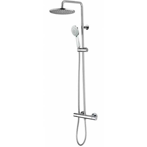 Wall mounted shower column, 23cm shower head, sliding rail, mixer - Cosmo, Bossini